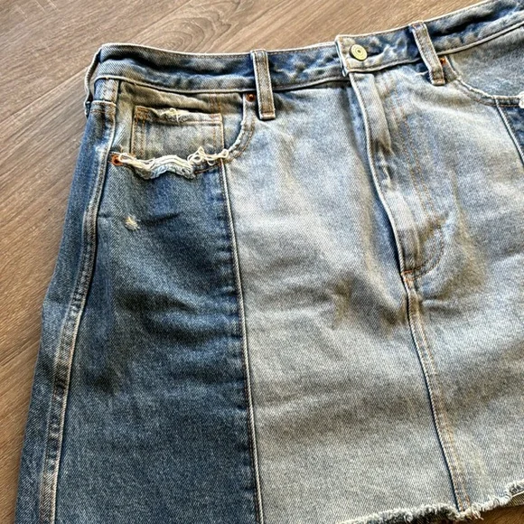 Abercrombie & Fitch Denim Patchwork Skirt - Picture 2 of 5